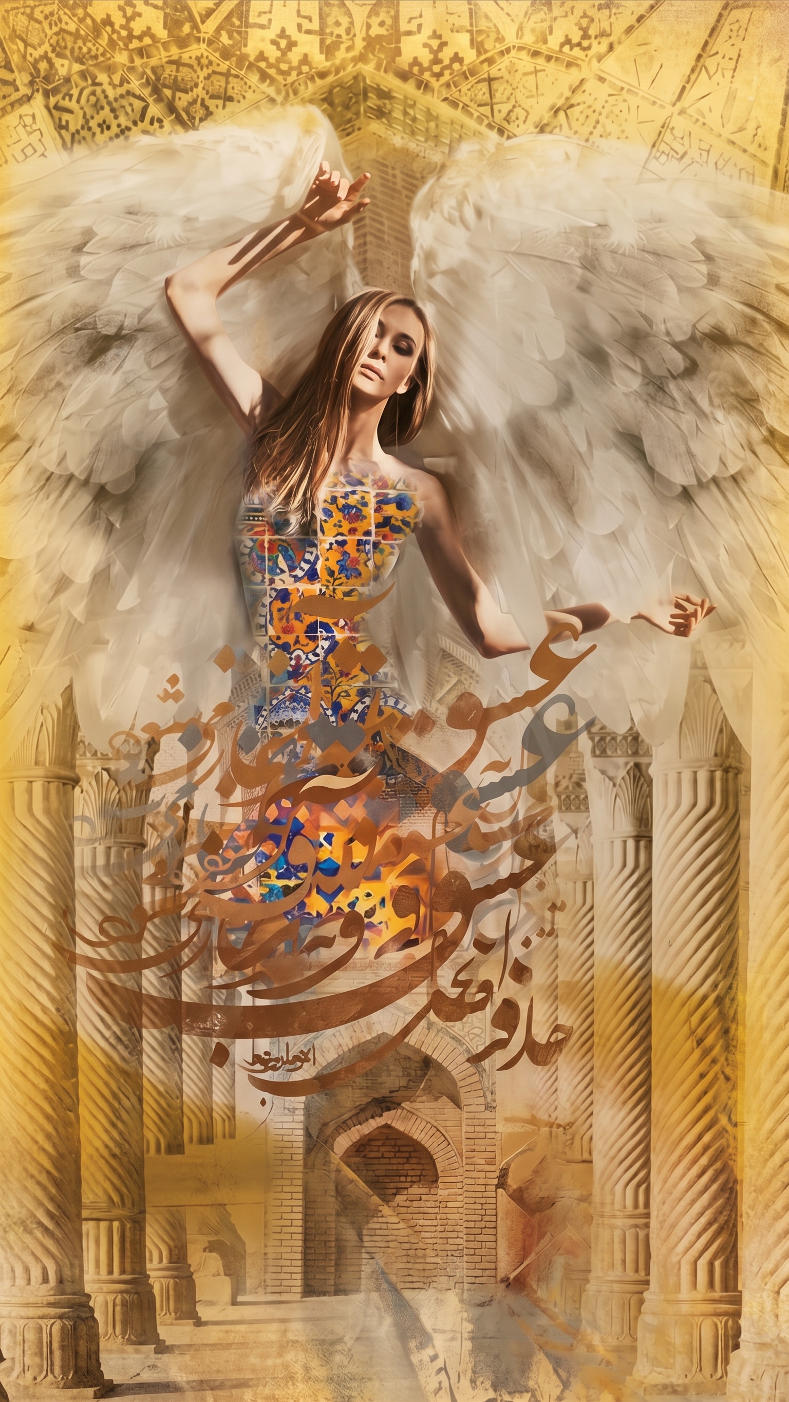 Rouge Lounge Persian Winged Angel Mural